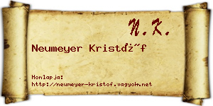 Neumeyer Kristóf névjegykártya